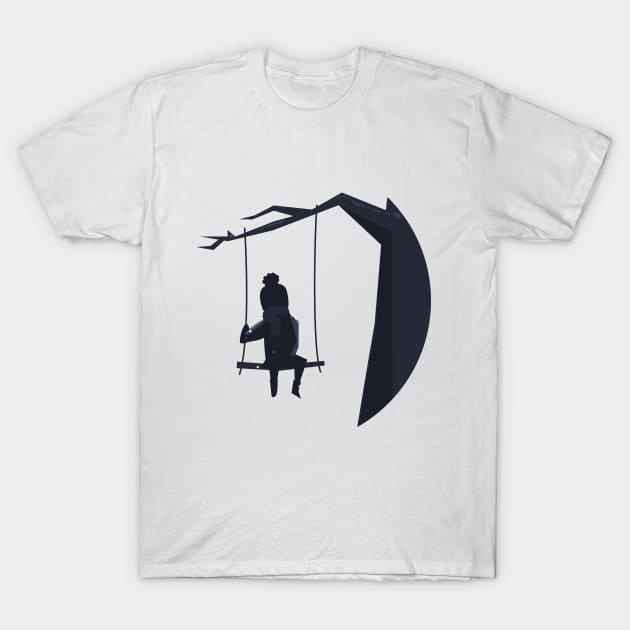 Child on a swing T-Shirt by nickemporium1